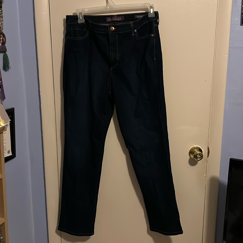 Gloria Vanderbilt Amanda 14 Dark Wash Missy Straight Leg Jeans